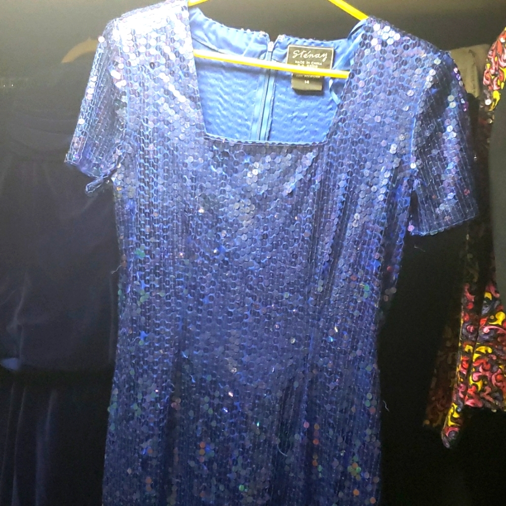 Blue sequence dress